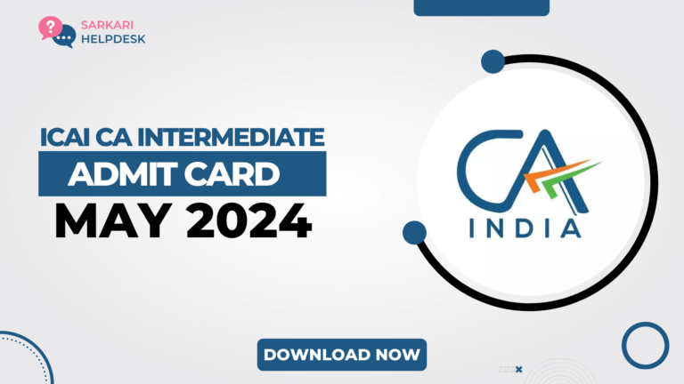 ICAI CA Intermediate Admit Card May 2024